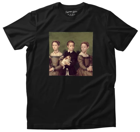 Koszulka z naszywką Troje dzieci z psem Sofonisba Anguissola