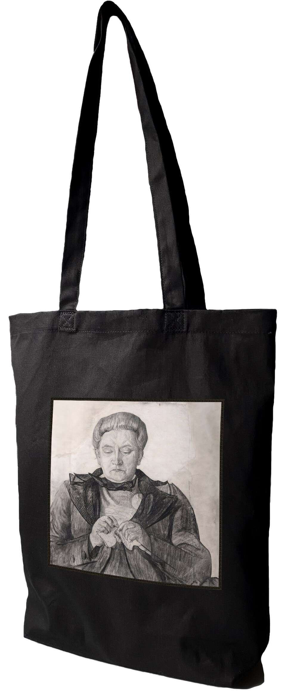 Torba z naszywką Portret Matki Witkacy, Czarna