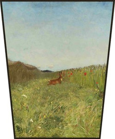 Ekran Zając wśród zboża Józef Chełmoński