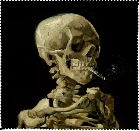 Ściereczka do okularów Czaszka z palącym się papierosem Vincent Van Gogh