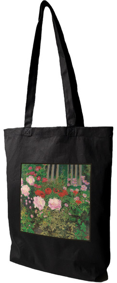 Torba z naszywką Kwitnące kwiaty na ogrodzeniu ogrodu Koloman Moser