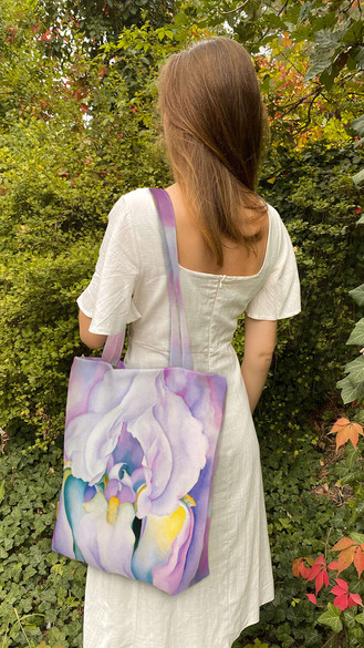 Torba na ramię shopper Biały irys Georgia O’Keeffe
