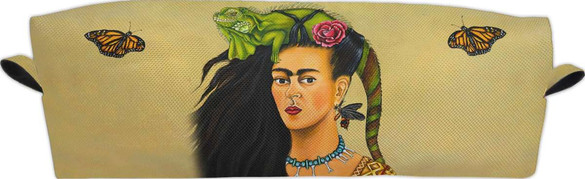 Piórnik Frida z legwanem – portret inspirowany Fridą Kahlo