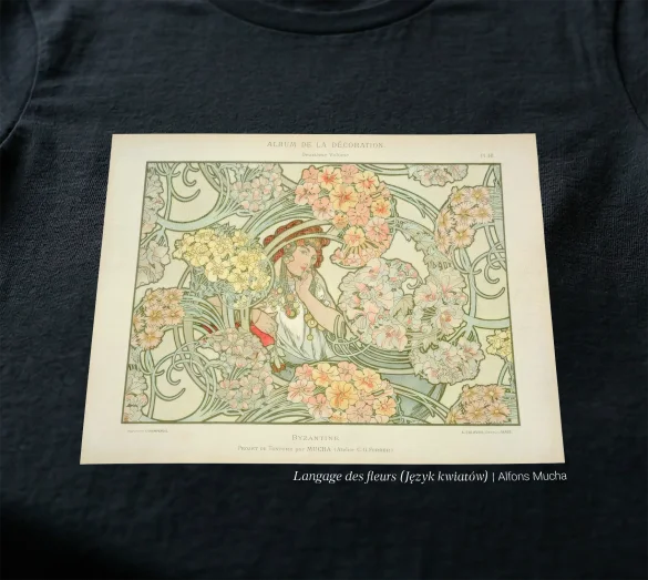 Koszulka z nadrukiem Langage des fleurs (Język kwiatów) Alfons Mucha