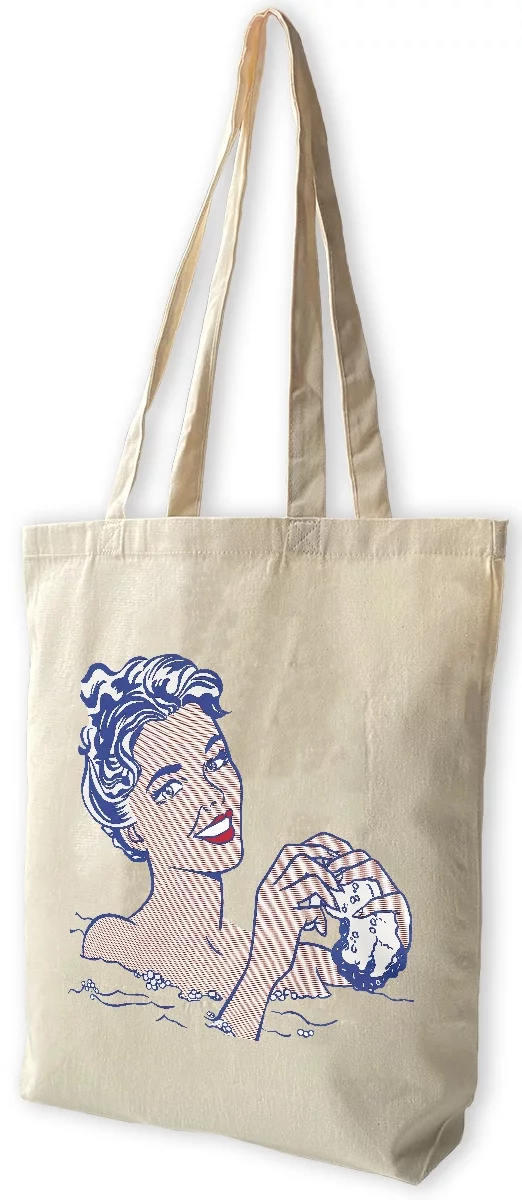 Torba bawełniana Woman in Bath Roy Lichtenstein, Biała