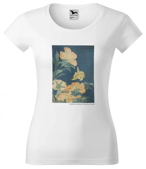 Bluzka damska Kanarek i piwonia Katsushika Hokusai