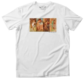 Koszulka z nadrukiem 4 pory roku Alfons Mucha
