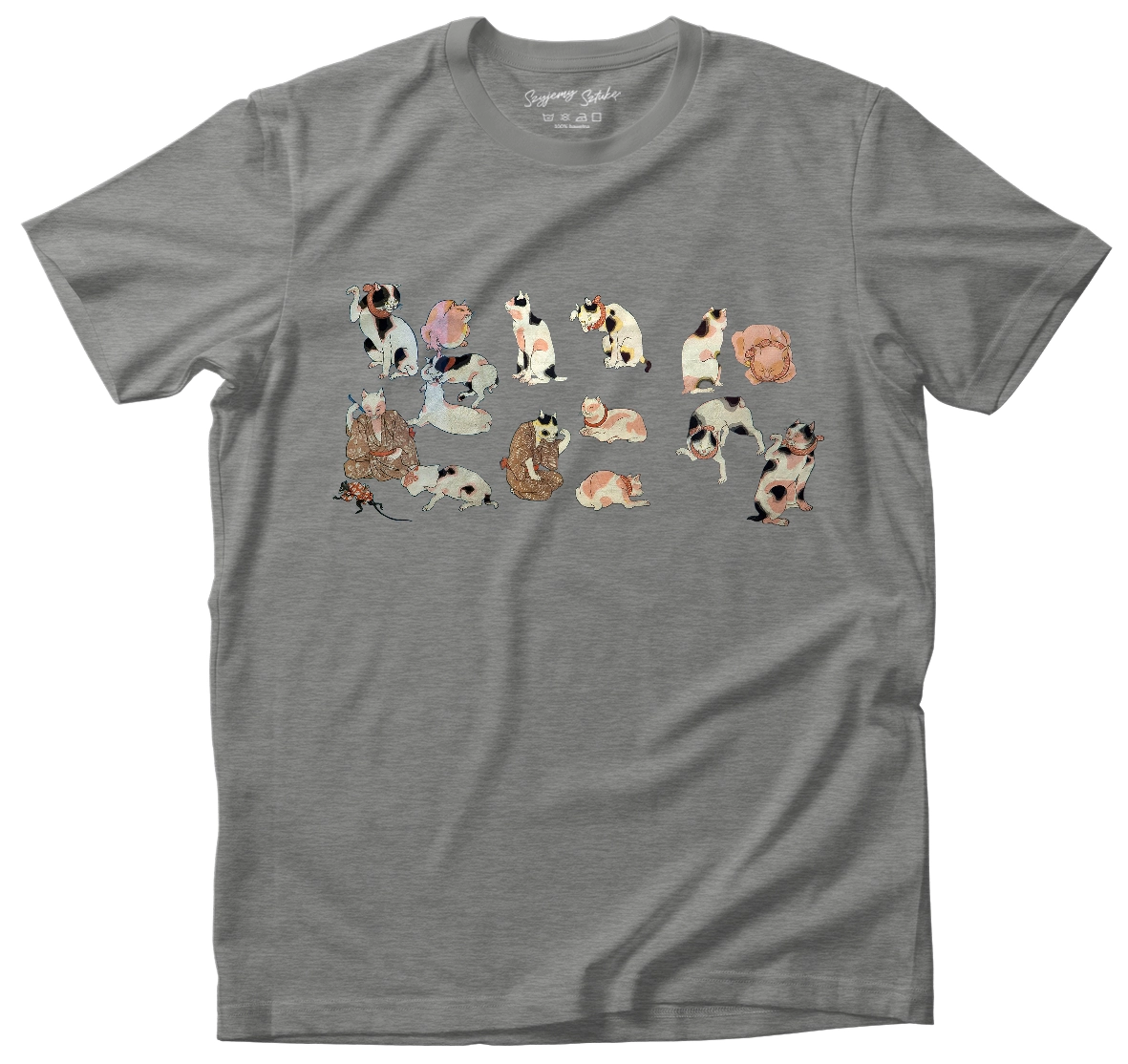 Koszulka Przysłowia Ilustrowane przez Koty Utagawa Kuniyoshi– koszulka z nadrukiem obrazu, t-shirt ze sztuką