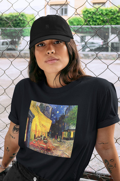 Koszulka z naszywką Taras kawiarni w nocy Vincent Van Gogh