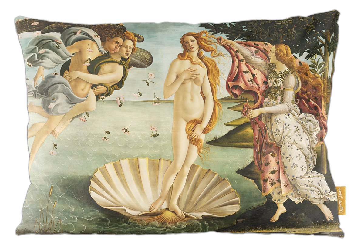 Poduszka dekoracyjna na prezent z obrazem Narodziny Wenus Sandro Botticelli Szyjemy Sztukę