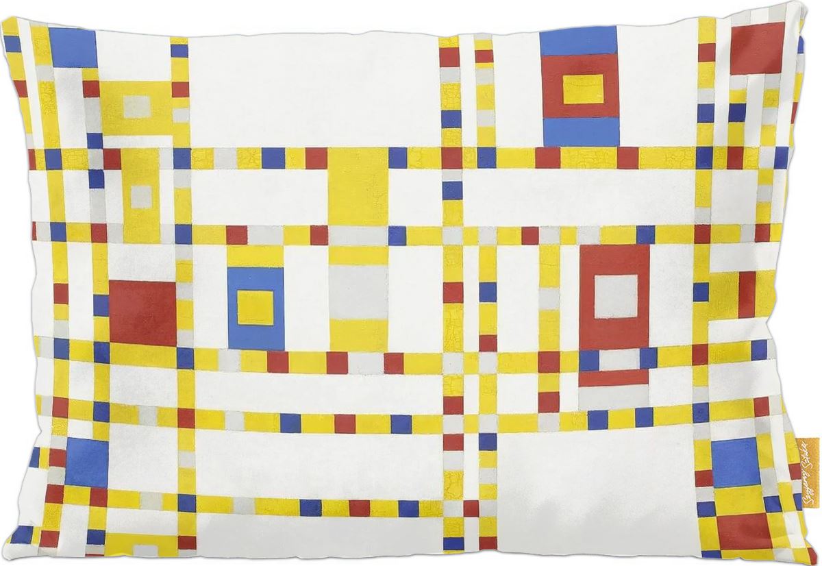 Poduszka dekoracyjna na prezent z obrazem Broadway Boogie Woogie Piet Mondrian Szyjemy Sztukę