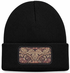 Czapka zimowa Tkanina z wiciokrzewem William Morris – czarna