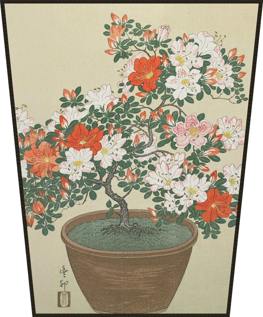Ekran Azalia w doniczce Ohara Koson