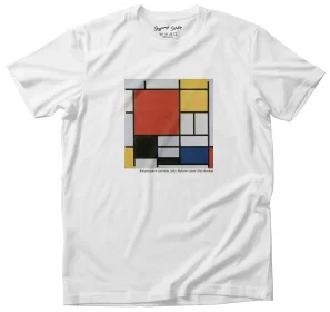 Koszulka z nadrukiem Kompozycja w czerwieni, żółci, błękicie i czerni Piet Mondrian