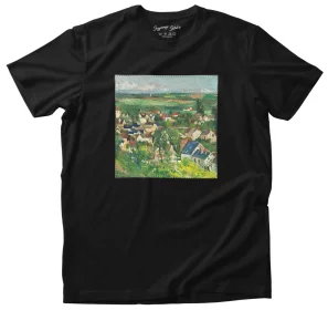 Koszulka z naszywką Auvers, widok panoramiczny Paul Cezanne