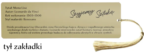 Zakładka do książki Mona Lisa Leonardo da Vinci
