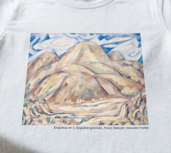 Koszulka z nadrukiem Krajobraz nr 3, Kopalnie gotówki, Nowy Meksyk Marsden Hartley