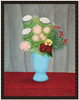 Still life of flowers in a blue vase