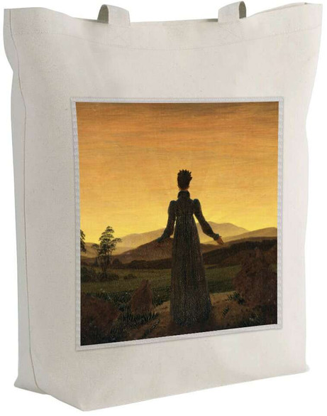 Torba z naszywką Kobieta na tle zachodzącego słońca Caspar David Friedrich