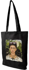 Torba bawełniana Autoportret z cierniowym naszyjnikiem i kolibrem Frida Kahlo
