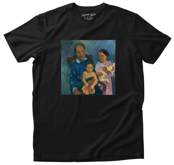 Koszulka z naszywką Polinezyjska kobieta z dziećmi Paul Gauguin