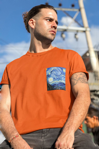 Koszulka z kieszonką Gwiaździsta noc Vincent van Gogh