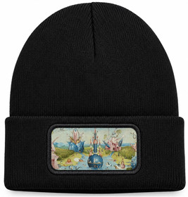 Czapka zimowa Ogród rozkoszy ziemskich Hieronim Bosch – czarna