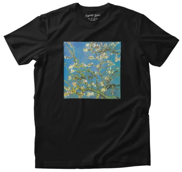 Koszulka z naszywką Kwitnący migdałowiec Vincent Van Gogh