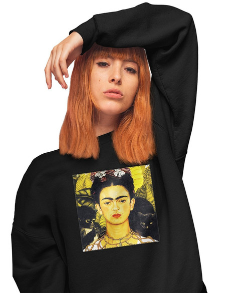 Bluza z naszywką Autoportret z cierniowym naszyjnikiem i kolibrem Frida Kahlo