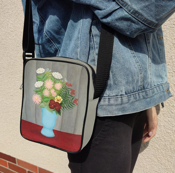 Torba listonoszka Still life of flowers in a blue vase Henri Rousseau