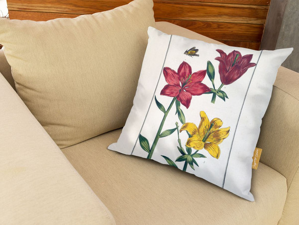 Poduszka Lilia czerwona Maria Sibylla Merian