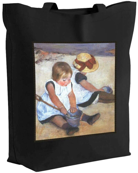 Torba z naszywką Dziewczynki bawiące się na plaży Mary Cassatt