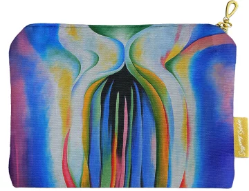 Kosmetyczka mini Szare linie z czarnym, niebieskim i żółtym Georgia O’Keeffe