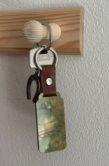 Brelok Pejzaż z jarzębiną, część prawa tryptyku Idź nad strumienie Jacek Malczewski