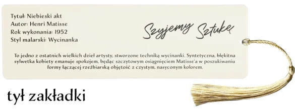 Zakładka do książki Niebieski akt Henri Matisse