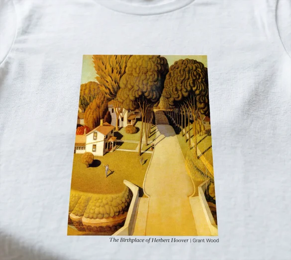Koszulka z nadrukiem The Birthplace of Herbert Hoover Grant Wood
