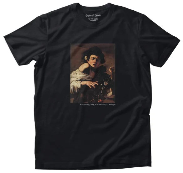 Koszulka z nadrukiem Chłopiec ugryziony przez jaszczurkę Caravaggio