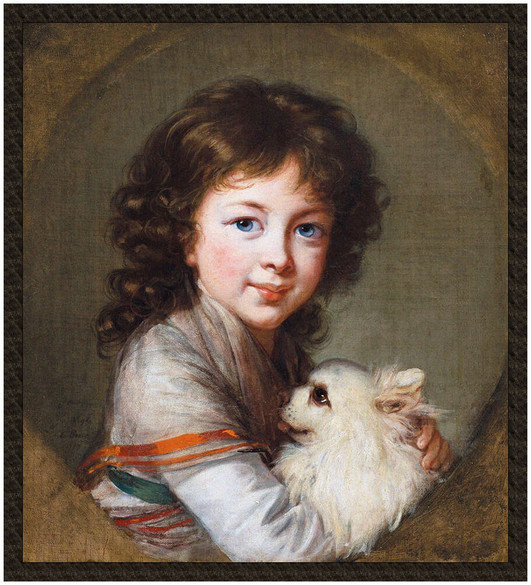 Naszywka Portret Elżbiety Mniszchówny z pieskiem Élisabeth Vigée-Lebrun