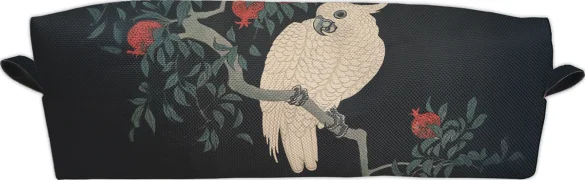 Piórnik Biała papuga i granat Ohara Koson