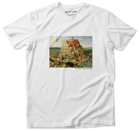 Koszulka z nadrukiem Wieża Babel Pieter Bruegel starszy