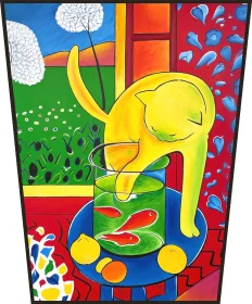 Ekran Kot ze złotą rybką Henri Matisse