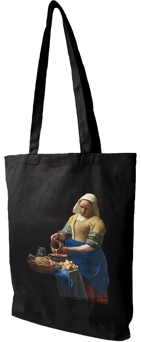 Torba bawełniana Mleczarka Jan Vermeer, Czarna