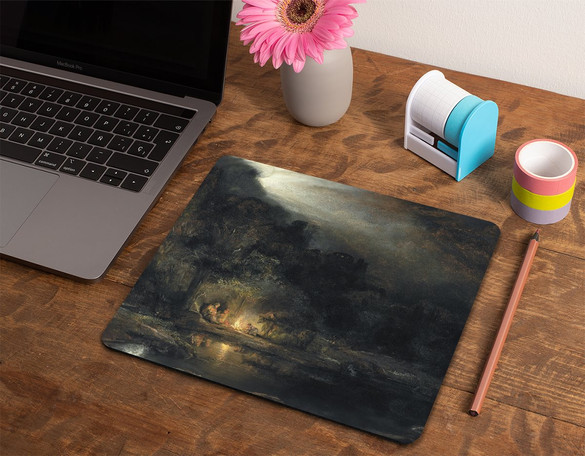 Podkładka Krajobraz z odpoczynkiem podczas Ucieczki do Egiptu Rembrandt 36x29cm