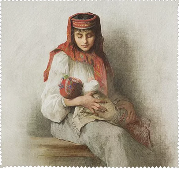 Ściereczka do okularów Wieśniaczka z dzieckiem Anna Bilińska-Bohdanowiczowa