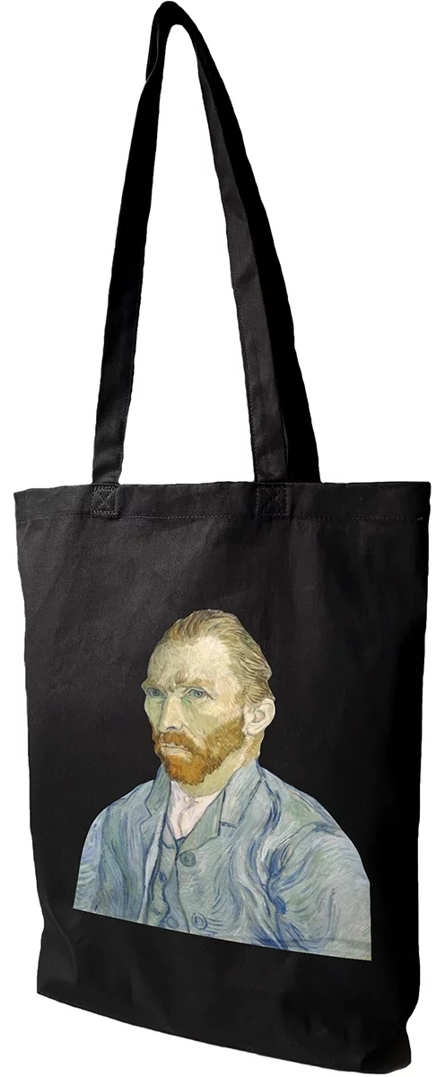 Torba bawełniana Autoportret (F627) Vincent Van Gogh, Czarna