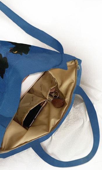 Torba na ramię shopper Czarne koty na śniegu Louis Wain