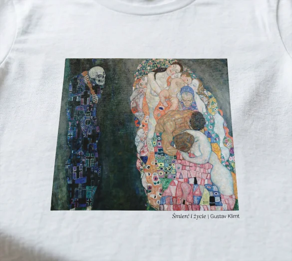 Koszulka z nadrukiem Śmierć i życie Gustav Klimt