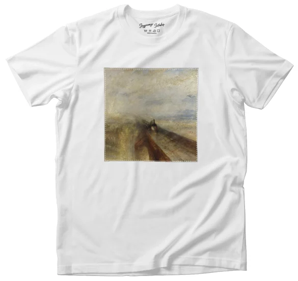 Koszulka z naszywką Deszcz, para i prędkość - Wielka Zachodnia Kolej William Turner