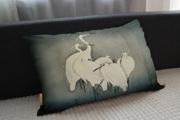 Poduszka Grupa czapli Ohara Koson