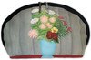 Still life of flowers in a blue vase